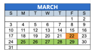 District School Academic Calendar for Stephen Collins Foster Sch 67 for March 2024