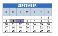 District School Academic Calendar for Otis E Brown School 20 for September 2023