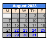 District School Academic Calendar for Alc Prairie Center Alternative Is for August 2023