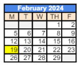 District School Academic Calendar for Epsilon - Ss for February 2024
