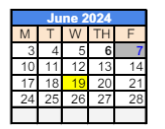District School Academic Calendar for 279 Crest View Ts for June 2024