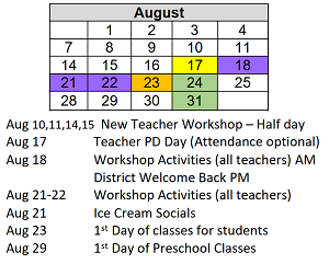 District School Academic Calendar for Robert Lucas Elementary School for August 2023