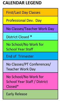 District School Academic Calendar Legend for Robert Lucas Elementary School