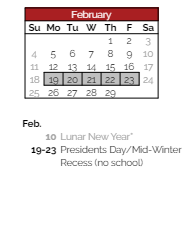 District School Academic Calendar for Lehman Alternative Community School for February 2024