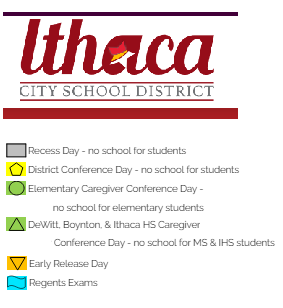 District School Academic Calendar Legend for Lehman Alternative Community School