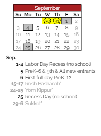 District School Academic Calendar for Lehman Alternative Community School for September 2023