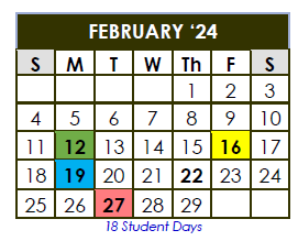 District School Academic Calendar for Mc Leod Elementary School for February 2024