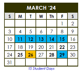 District School Academic Calendar for Mc Leod Elementary School for March 2024
