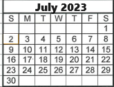 District School Academic Calendar for Bloomfield Elementary School for July 2023