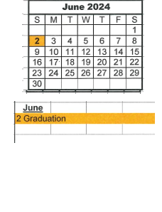 District School Academic Calendar for Bloomfield Elementary School for June 2024