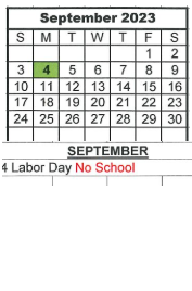 District School Academic Calendar for Bloomfield Elementary School for September 2023
