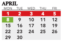 District School Academic Calendar for Ackerly/bingham Guidance Center Spec Ed for April 2024