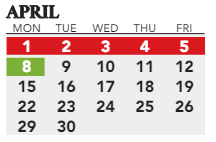 District School Academic Calendar for Southern Leadership Academy for April 2024