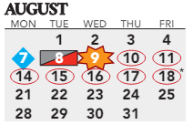 District School Academic Calendar for Ten Broeck Hospital-dupont Alt School for August 2023
