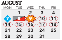 District School Academic Calendar for Ackerly/bingham Guidance Center Spec Ed for August 2023
