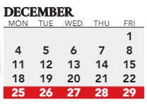 District School Academic Calendar for Ahrens Educational Resource Center for December 2023