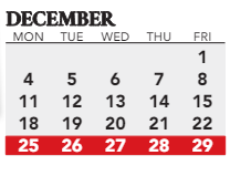 District School Academic Calendar for Rudd Middle School for December 2023