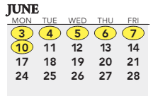 District School Academic Calendar for Jefferson County High School for June 2024