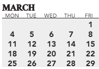 District School Academic Calendar for Ackerly/bingham Guidance Center Spec Ed for March 2024