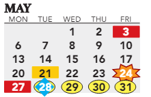 District School Academic Calendar for Ten Broeck Hospital-dupont Alt School for May 2024