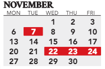 District School Academic Calendar for Bryan Elementaryentary School for November 2023