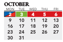 District School Academic Calendar for Ackerly/bingham Guidance Center Spec Ed for October 2023