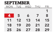 District School Academic Calendar for Ackerly/bingham Guidance Center Spec Ed for September 2023
