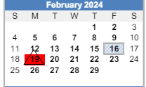 District School Academic Calendar for Clay Elementaryentary School for February 2024