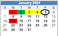 District School Academic Calendar for Erwin Elementaryentary School for January 2024