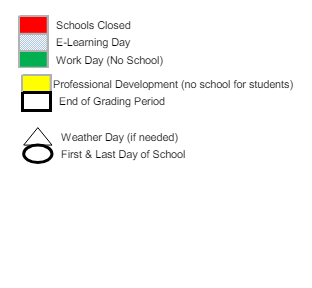 District School Academic Calendar Legend for Erwin Elementaryentary School