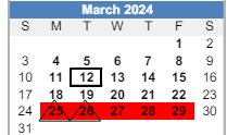 District School Academic Calendar for Oak Grove Elementaryentary School for March 2024