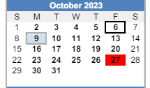 District School Academic Calendar for Hueytown Middle School for October 2023