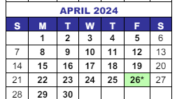 District School Academic Calendar for Westridge Elementary School for April 2024