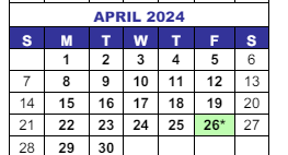 District School Academic Calendar for Warder Elementary School for April 2024