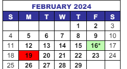 District School Academic Calendar for Dennison Elementary School for February 2024