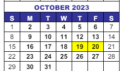 District School Academic Calendar for Interventions Transitional Programs for October 2023