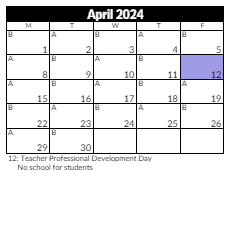District School Academic Calendar for Fort Herriman Middle for April 2024