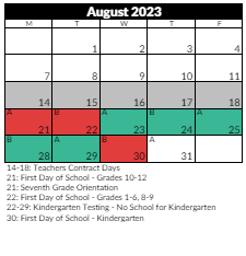 District School Academic Calendar for Fort Herriman Middle for August 2023
