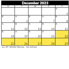 District School Academic Calendar for Fort Herriman Middle for December 2023