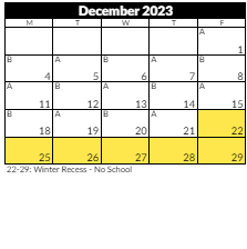 District School Academic Calendar for Lone Peak School for December 2023