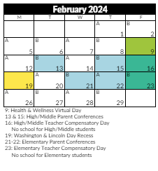 District School Academic Calendar for Fort Herriman Middle for February 2024