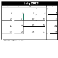 District School Academic Calendar for Fort Herriman Middle for July 2023