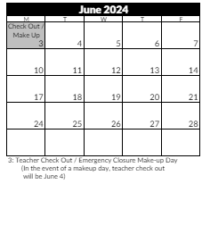 District School Academic Calendar for Fort Herriman Middle for June 2024