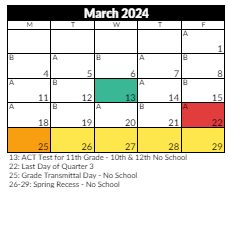 District School Academic Calendar for Fort Herriman Middle for March 2024