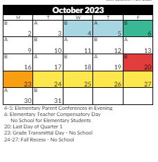 District School Academic Calendar for Fort Herriman Middle for October 2023