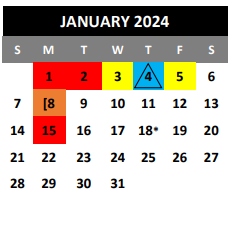 District School Academic Calendar for Coronado Village Elementary for January 2024