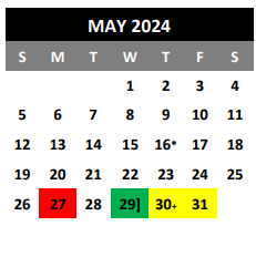 District School Academic Calendar for Woodlake Hills Middle for May 2024