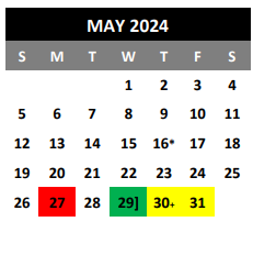 District School Academic Calendar for Ricardo Salinas Elementary for May 2024