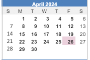 District School Academic Calendar for Reach And Teach for April 2024