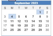 District School Academic Calendar for Reach And Teach for September 2023